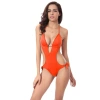 One-piece swimsuit, European and American fashion deep V gathering one-piece swimsuit, slimming and shaping swimsuit for women VS003 Item Picture